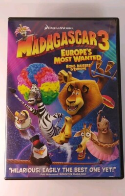 Madagascar 3 Europe's Most Wanted 2012 DVD Disc & Case DreamWorks