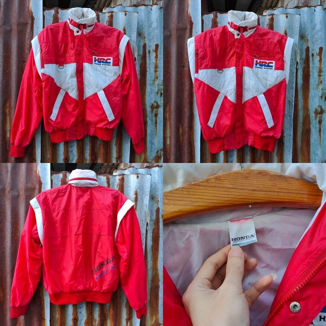 rare Vintage 90's HRC Honda Racing Team Jacket Red White rare Vintage 90's HRC Honda Racing Team Jacket Red White