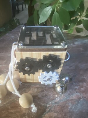 Busy Cube Board Activity 3 x3  Cube Wooden Sensory Adult Teen Fidget