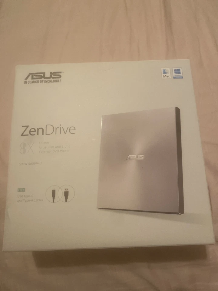 Grabadora de DVD externa ultra delgada Asus SDRW-08U7M-U Foto 2 de 3