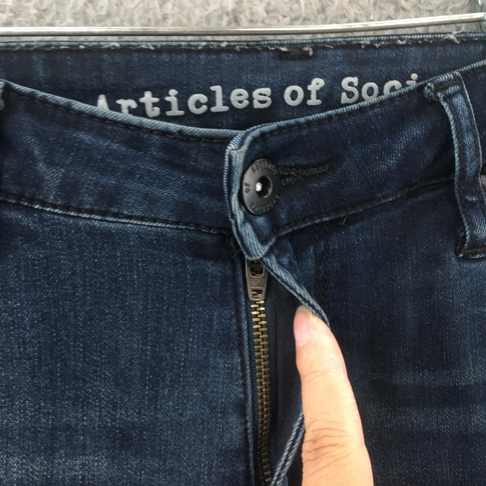 Articles Of Society Skinny Jeans Womens 27 Blue Dark Wash Denim Cotton Blend Zip - Image 4 of 4