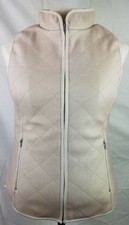 Mia & Tess Vest Women’s Size S Tan Wool Blend Fleece Lining Quilted Zip Pocket