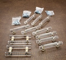 13 Vintage Clear Lucite Bar Style Pull Drawers