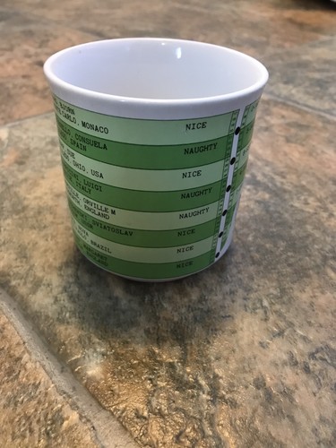 Santa Computer Operator Coffee Cup Mug Greenbar Paper Nice Naughty List    - Picture 3 of 7