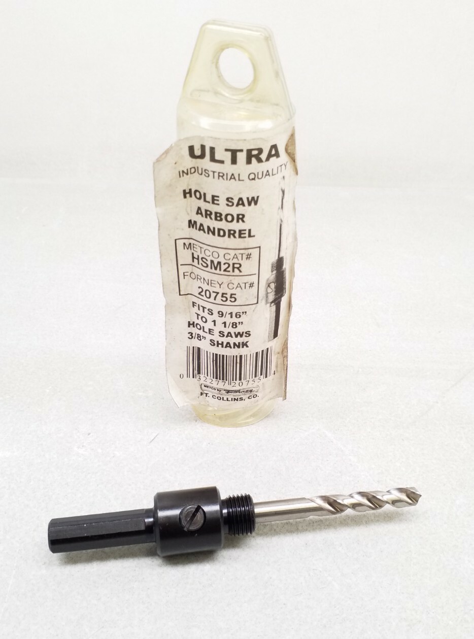 20755 HSM2R Forney 9/16" to 11/8" Ultra Hole Arbor Mandrel 3/8" Shank