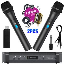 Professional VHF Wireless Microphone Handheld Mic System Karaoke W/Receiver US