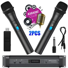 Professional VHF Wireless Microphone Handheld Mic System Karaoke W/Receiver US