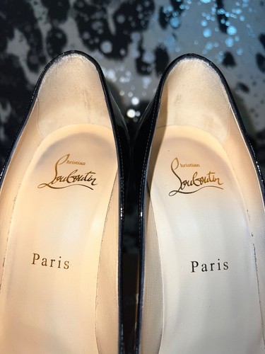 Christian Louboutin Pigalle Follies 100 Black Patent Leather Pumps 36.5 Kate - Picture 15 of 19