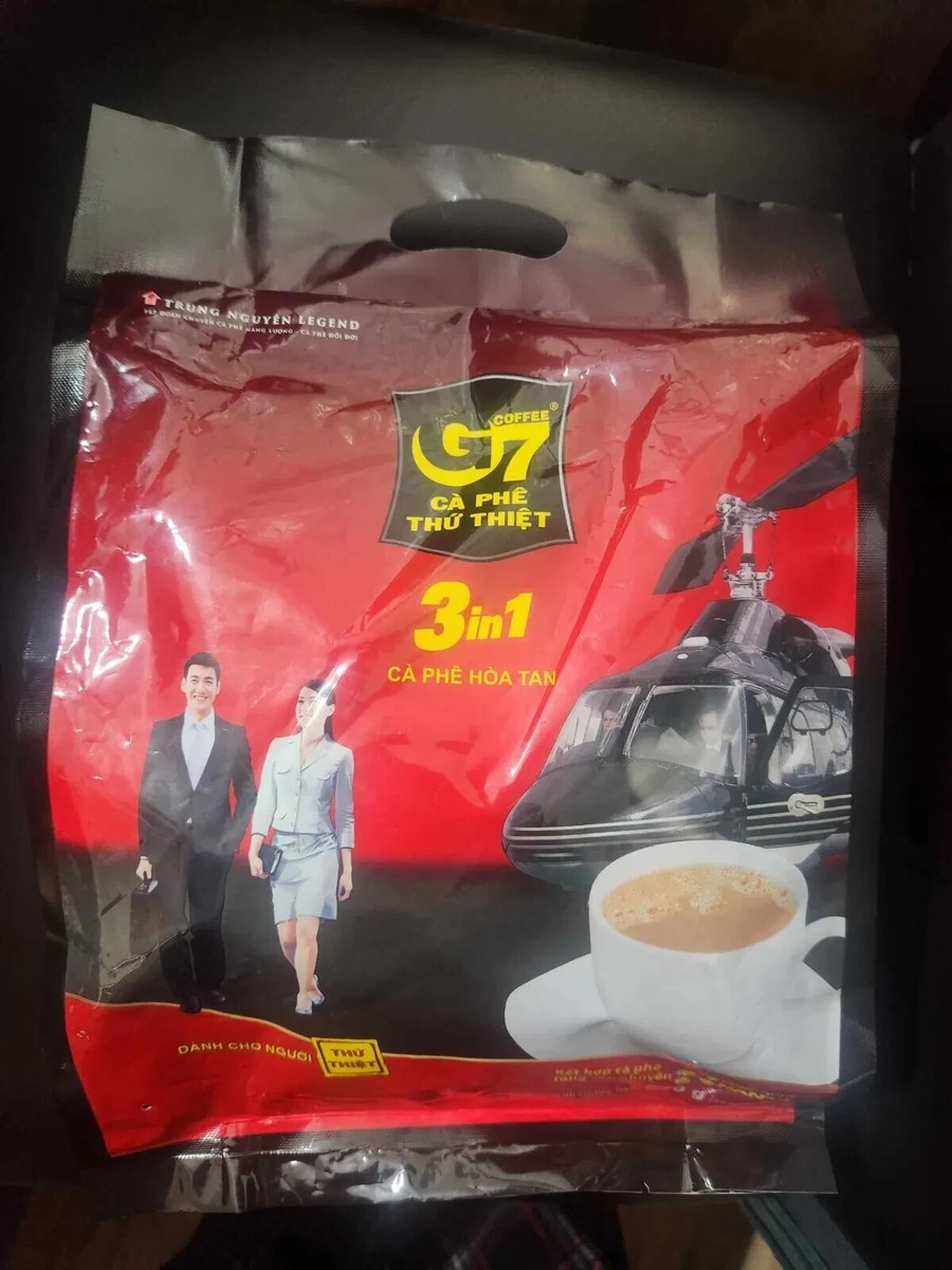 Trung Nguyen G7 3-in-1 Instant Vietnamese Coffee - 100 Sticks (16g Each), Free Shipping