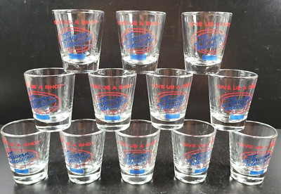 12 Tavern Television Give Us A Shot Glass Set Vintage Clear Novelty Luminarc Lot