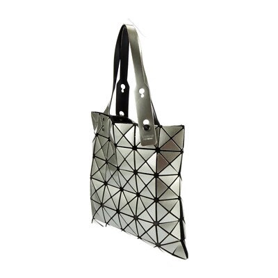 Bao Bao Issey Miyake Platinum Silver Handbag Metallic Rubber Tote
