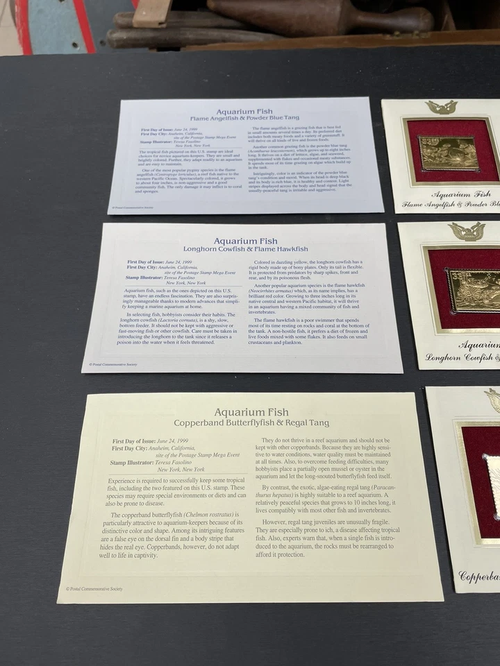 Aquarium Fish replica 1999 Gold Stamp Lot Of 3, First Day Of Issue, June 24th - Image 3 of 4