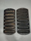 Vintage Lodge Cast Iron Corn Stick Pans 7 Ear Set of 2 Marked 27C2 Need Cleaned
