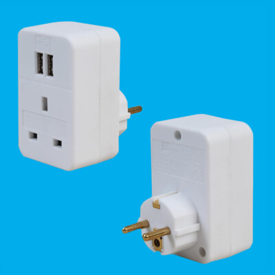Clomnpe 2 Pièces Adaptateur Prise Anglaise, Adaptateur de Voyage France