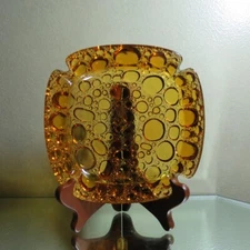 MCM Amber Pebble Square Ashtray