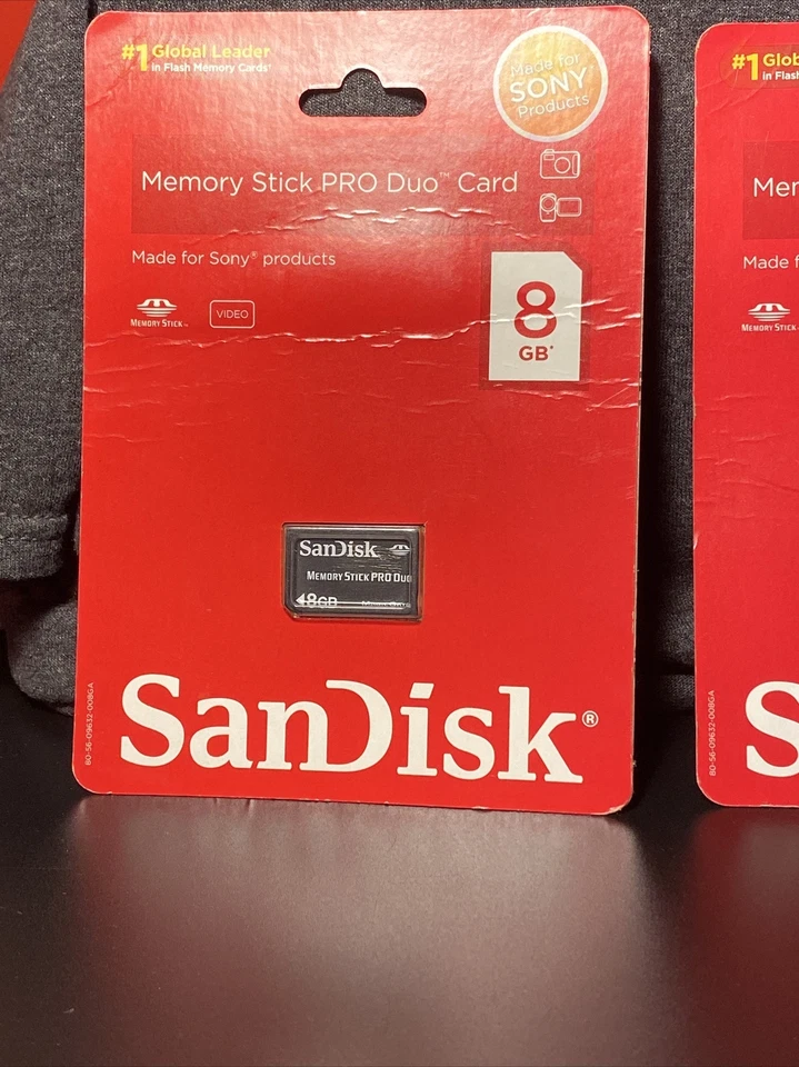 HTF NEW 8gb Sandisk Sony Video Camera Memory Stick Pro Duo Card X 2 16GB Total - Image 2 of 4