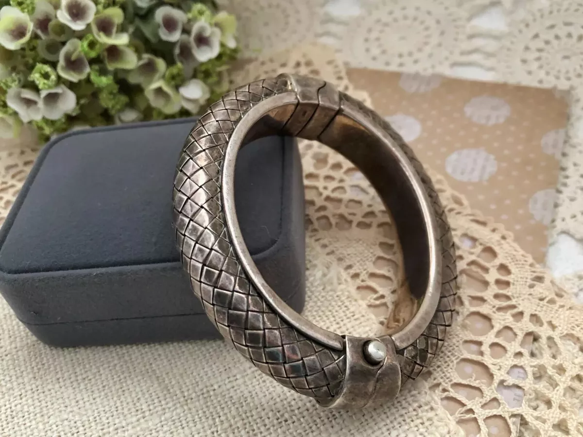 Bottega Veneta Massive Sterling Silver 925 Women s Jewelry Bracelet Bangle Italy