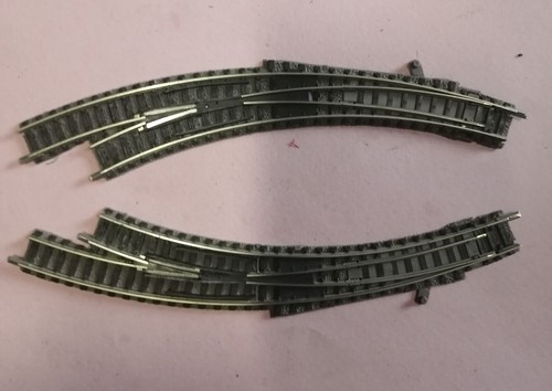 Paire D'aiguillages Fleischmann HO 6042 - Double Courbe à Gauche - Mécaniques - Vintage