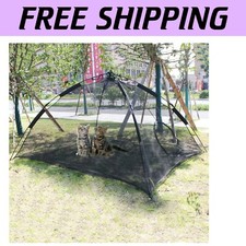 Spacious Outdoor Pop-Up Cat Tent with Mesh Sides - 360  View Playhouse for Pets