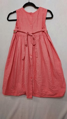 VTG Girls Dress & Hat Set Sz 10 Eyelet Beets N' Snips Strawberry Sundress Bonnet - Picture 13 of 16