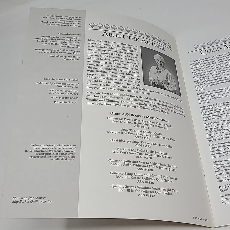 American School of Needlework Weekend Basket Quilts By Marti Michell #4146 - Image 3 of 3