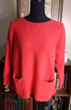 Ann Taylor Loft Women's S, Long-sleeved Sweater With Front Pockets, Coral