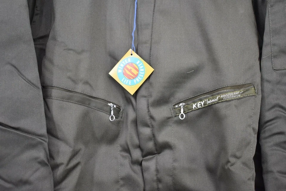 Vintage NOS Key Imperial Mens Green Insulated Never Iron Winter Work Coveralls - Image 4 of 4