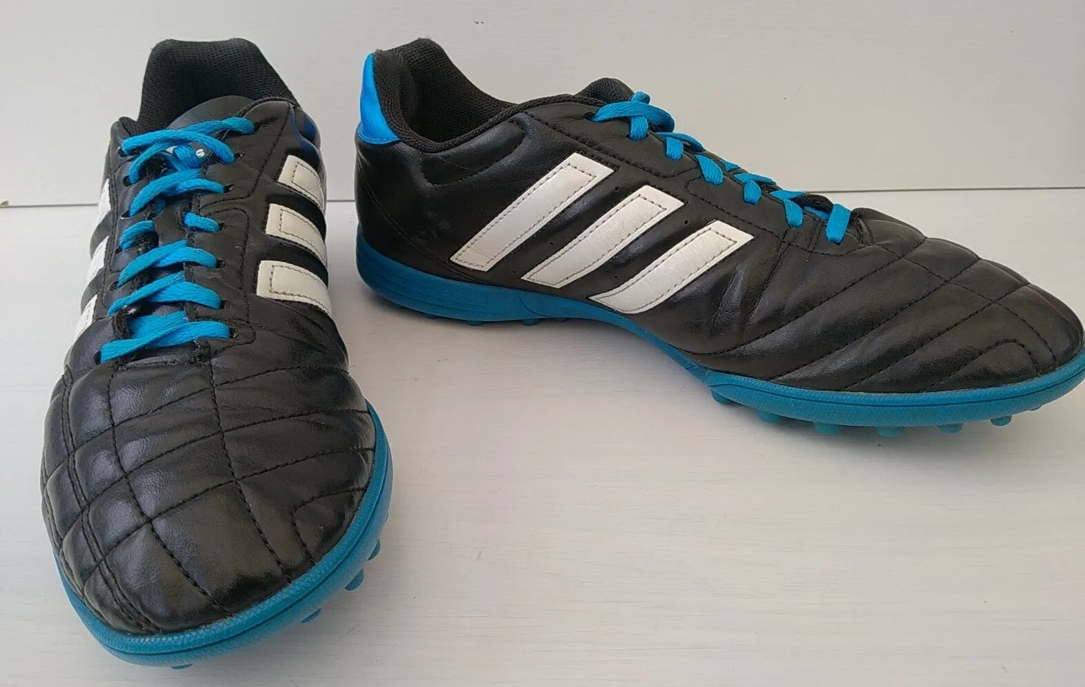 Adidas Goletto IV Black & Blue Astroturf Boots F33028 Size UK 11 EU 46