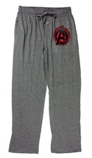 Mens Womens NEW Marvel Avengers Logo Gray Pajama Lounge Sleep Pants Sz S M L XL