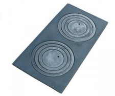 Herdplatte Kochplatte mit Herdringen Ofenplatte Grauguss Gusseisen 62 x 32 cm