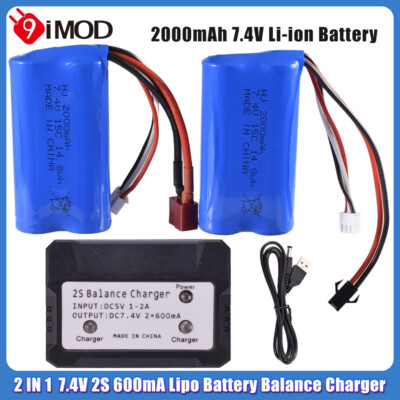 7,4V 2000mAh Lipo Battery Akku Balance Ladegerät für RC Auto Boot Flugzeug
