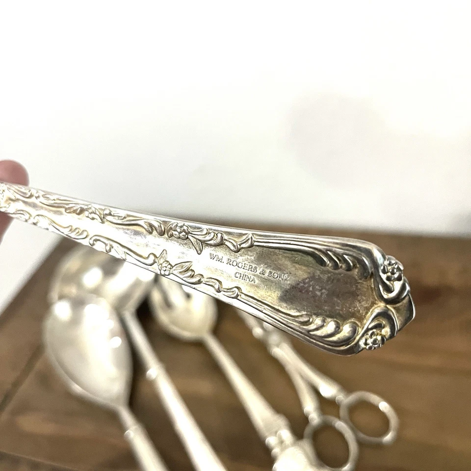 Lote mixto de 5 cuchara grande cucharón tenedor para ensalada plato de plata esterlina para servir de colección Foto 3 de 4