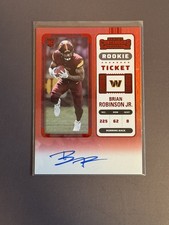 2022 Panini Contenders Brian Robinson Jr  RC Red Zone Auto Autograph Rookie