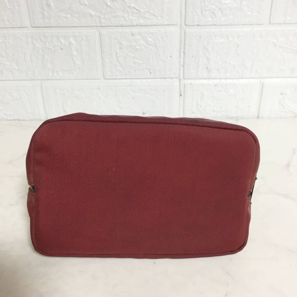 Coach leather nylon accessory pouch handbag used minor wear