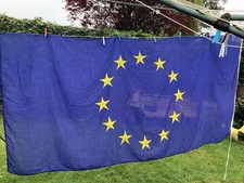 Vintage European Union Flag Sewn  3 Yard 273x137cm With Rope & Toggle 