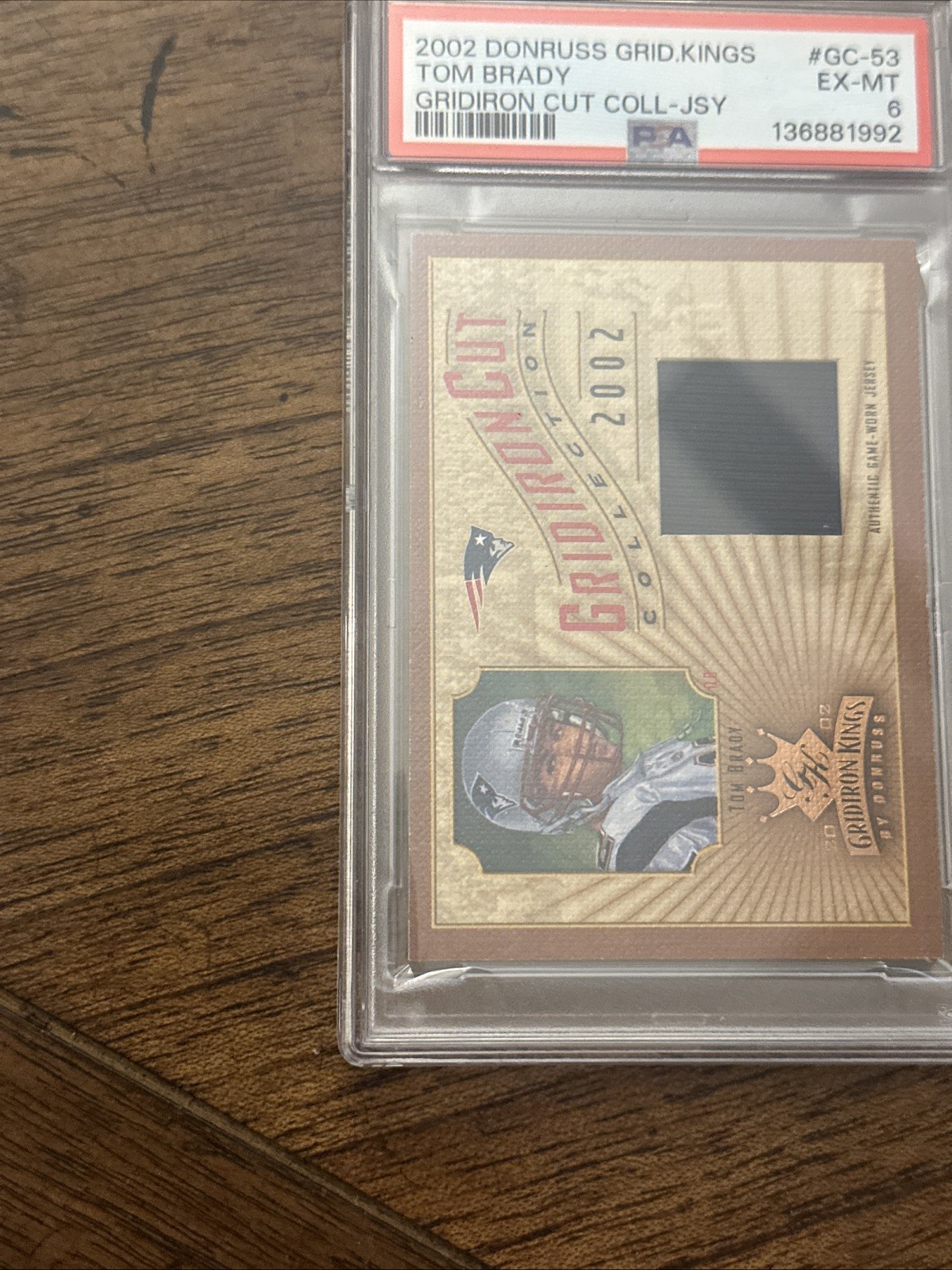 2002 Donruss Gridiron Kings - Cuts Collection - Tom Brady PSA 6 EX-MT /400 🔥HOF view 6