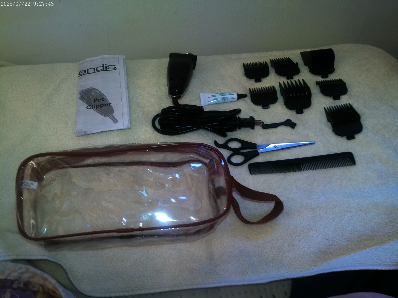 Andis Pet Clippers Set PM-1 w/ Attachments & bag *TESTED* wo