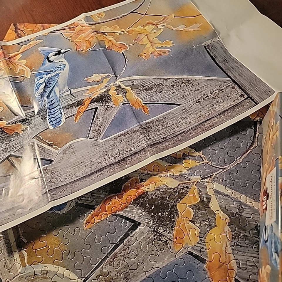 Rompecabezas Grandma's Gate-Blue Jay 550 piezas - Susan Bourdet 24" x 18" + póster Foto 4 de 4