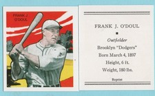 1933 Tattoo Orbit Reprint - Frank O'Doul - Brooklyn Dodgers - Box 742