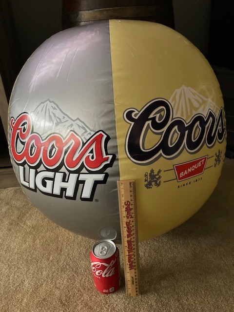 🔥 Coors Light / Original Beach Ball Beer Sign Party Beer Inflatable Blow Up