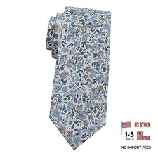 Men's Skinny Tie, Cotton Floral Ties for Men Wedding Necktie A Bluebell Floral