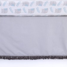 NoJo Indigo Denim/Chambray Crib Skirt/Dust Ruffle, Indigo