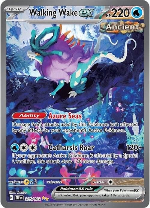 Walking Wake ex 205/162 SV05: Temporal Forces Holofoil Pokémon TCG