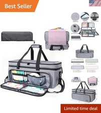 Elegant Grey Craft Travel Tote with Double-La...
