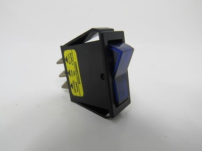 General Switches Blue Rocker Illuminater Switch Black/Gold 21920