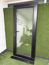 Black Aluminium SINGLE GLASS DOOR  *available In Stock* 950mm X 2050mm