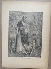 Antique Gustave Doré Jesus & Joseph Engraving 1866 Bible Art Print