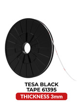 Genuine Tesa Double-Sided Acrylic Black Tape 3MM X 25M  Model  61395 
