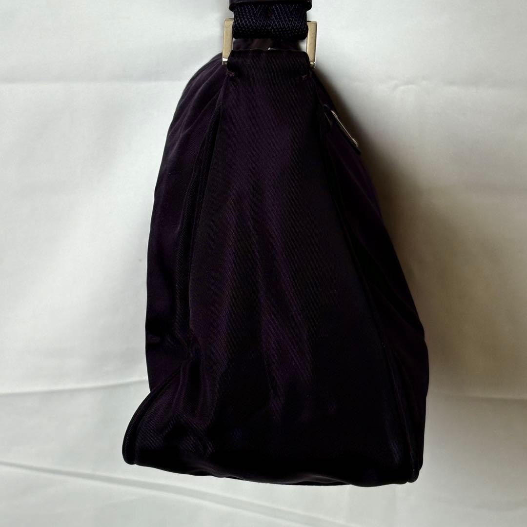 PRADA Nylon Shoulder Bag Triangle Logo Purple Made in Italy Authentic thumbnail 11