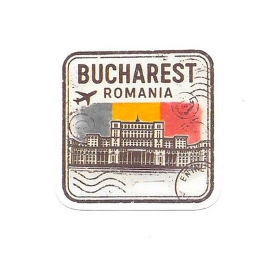 Bucharest Romania Vinyl Sticker Palace of Parliament Travel Souvenir Laptop Art